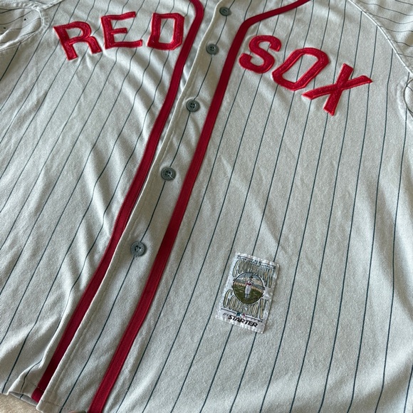 Vintage Starter Boston Red Sox Pinstripe Jersey Size Large - Picture 3 of 7